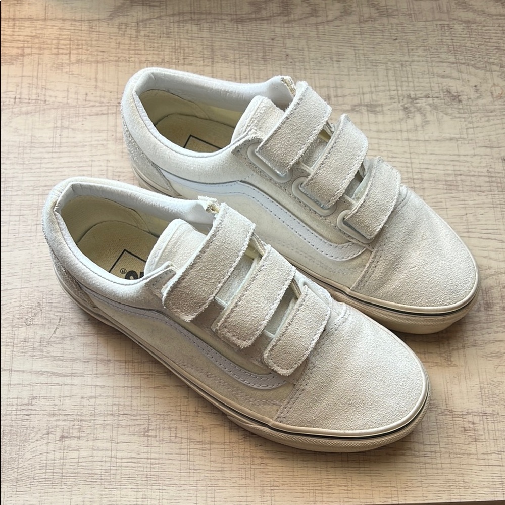 Off White Velcro Vans